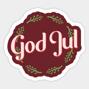 God Jul Merry Christmas Sticker